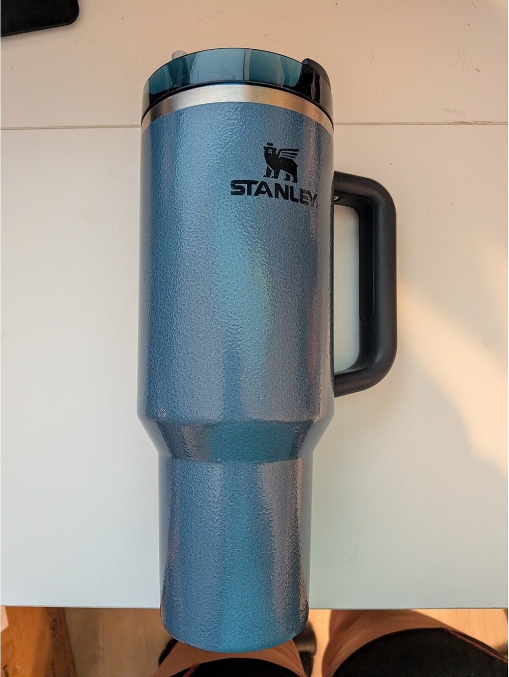 Stanley 40oz Blue Travel Tumbler w/ Handle, Drink-Through Lid & Straw